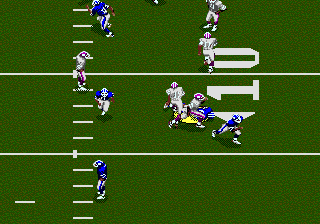NFL Sports Talk Football '93 Starring Joe Montana (Genesis) screenshot: Closer view of the action