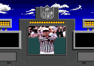 NFL Sports Talk Football '93 Starring Joe Montana (Genesis) screenshot: Referee making a call.