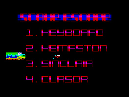 Snake Escape (ZX Spectrum) screenshot: Menu