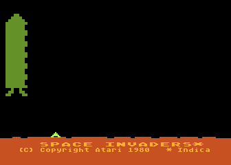 Space Invaders (Atari 8-bit) screenshot: Title screen / select game options