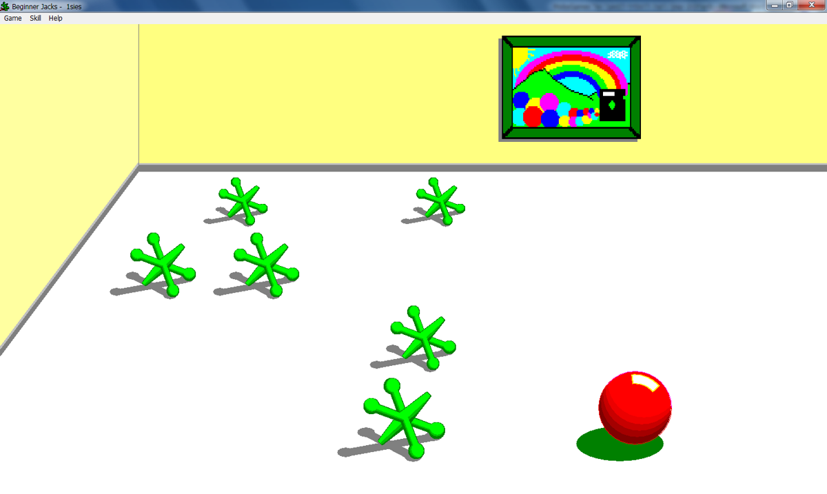 Symantec Game Pack (Windows 3.x) screenshot: Jacks game: Start of the game (Running on Windows 7)