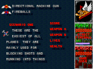 Flying Tigers II (DOS) screenshot: The helpful (?) help screen.