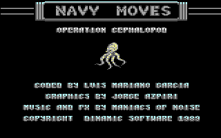 Navy Moves (Commodore 64) screenshot: Title Screen part 1.