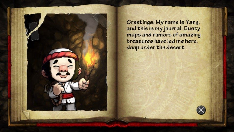 Spelunky (PS Vita) screenshot: Found another adventurer's journal (Trial version)