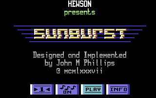 Sunburst (Commodore 64) screenshot: Title screen
