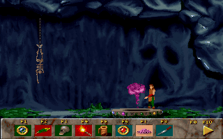 Leyendas de Lhodrye: Arakhas el Oscuro (DOS) screenshot: Experimenting with magic dust
