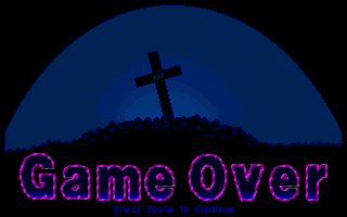 Bloody Afternoon (Amiga) screenshot: Game over