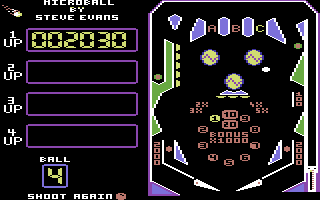 Microball (Commodore 64) screenshot: A game in progress