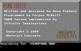 Mindfighter (Commodore 64) screenshot: Title and credits