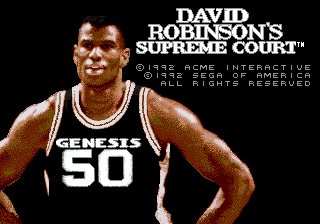 David Robinson's Supreme Court (Genesis) screenshot: Title screen