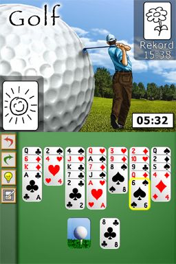 Solitär (Nintendo DS) screenshot: This card game has twelve variants.