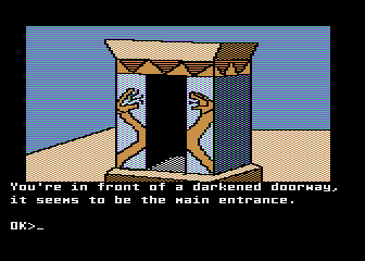 The Mask of the Sun (Atari 8-bit) screenshot: Is this the main entrance?
