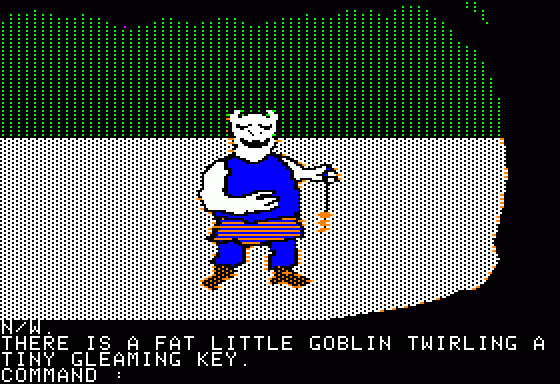 Transylvania (Apple II) screenshot: A relatively rude goblin