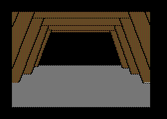 The Mask of the Sun (Atari 8-bit) screenshot: Wandering through some passages