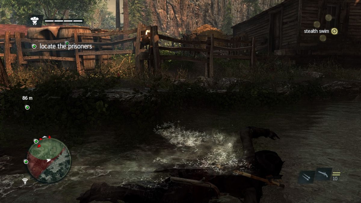 Assassin's Creed IV: Black Flag - Aveline (PlayStation 4) screenshot: Swimming past the patrols