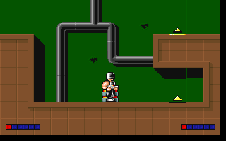 Electroman (DOS) screenshot: The game begins (Electro Body release).