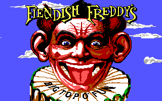 Fiendish Freddy's Big Top O' Fun (DOS) screenshot: Title screen (EGA)