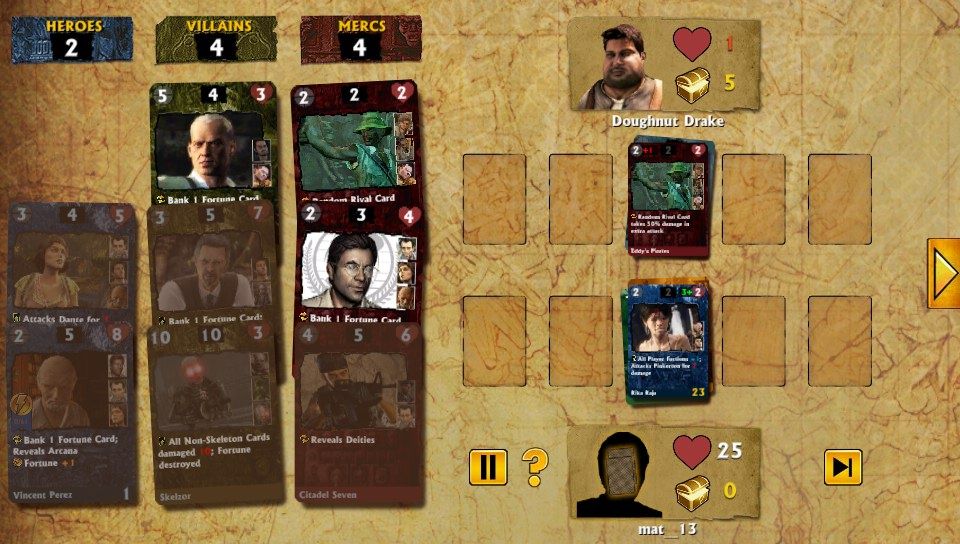 Uncharted: Fight for Fortune (PS Vita) screenshot: Placing the cards (Trial version)