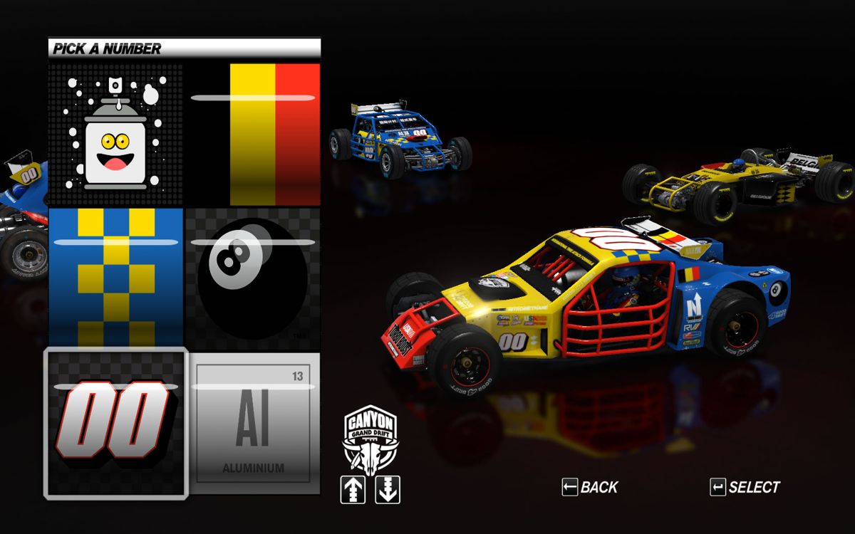 Trackmania: Turbo (Windows) screenshot: In the paint shop