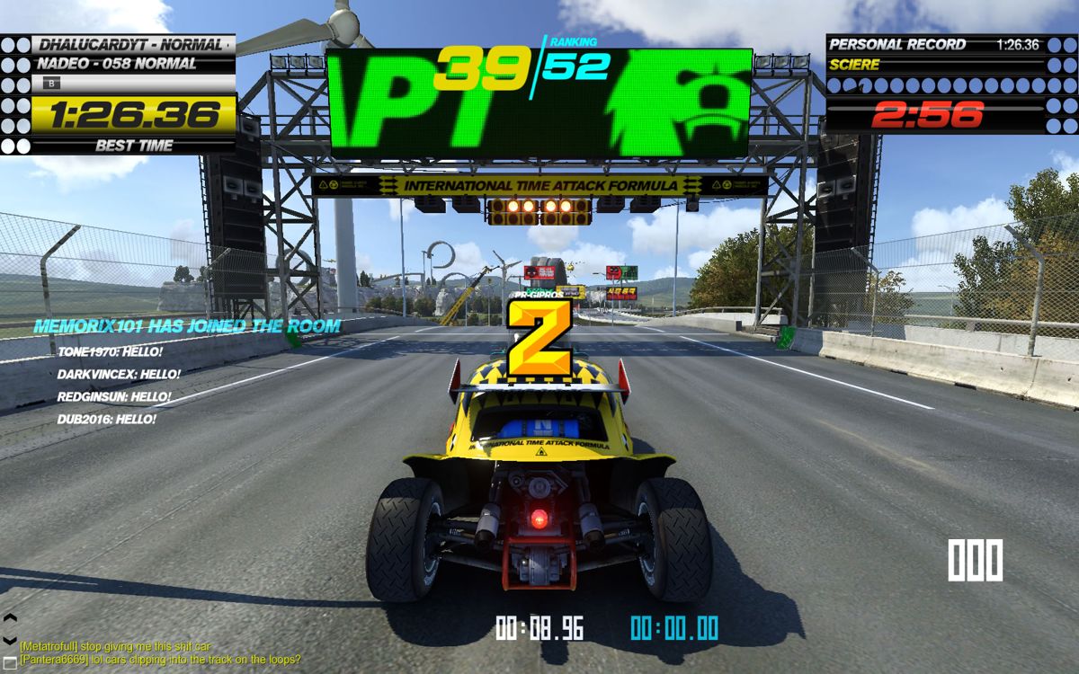 Trackmania: Turbo (Windows) screenshot: The countdown before the race starts.