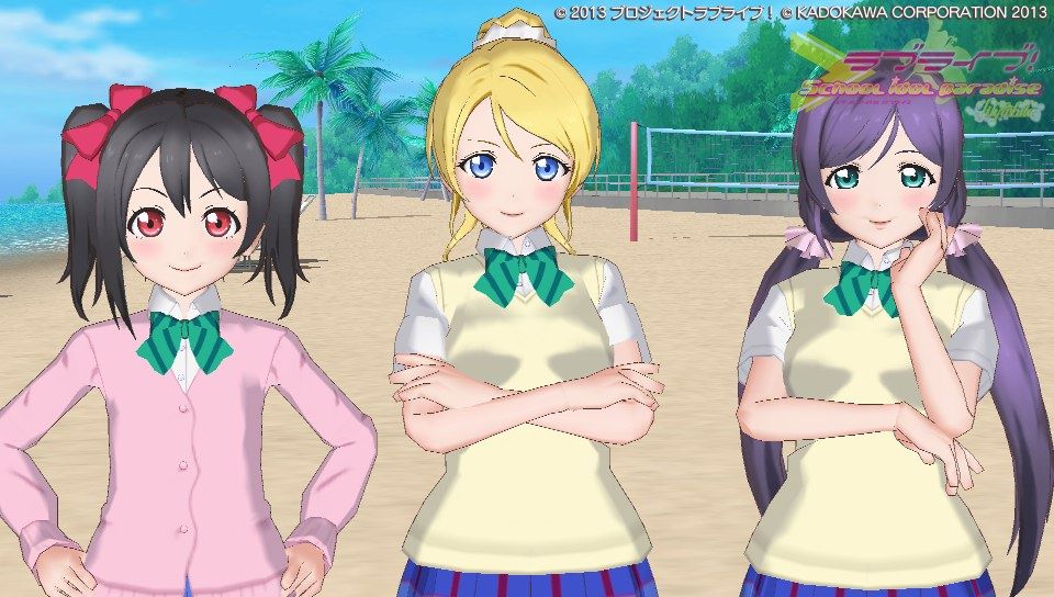 Love Live!: School Idol Paradise - Vol.3: Lily White (PS Vita) screenshot: On screen text can be hidden to reveal background with characters only