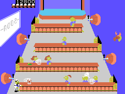 Tapper (ColecoVision) screenshot: One of the more difficult levels