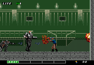 ESWAT: City under Siege (Genesis) screenshot: Level 2 bosses