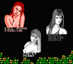 Peek-A-Boo Poker (NES) screenshot: Choose your opponent.