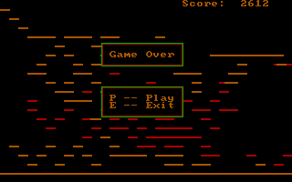Caverns of Gink (DOS) screenshot: Game over