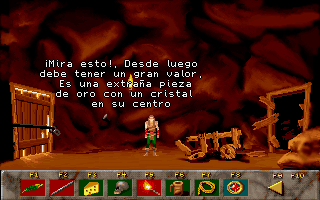 Leyendas de Lhodrye: Arakhas el Oscuro (DOS) screenshot: When you have a lot of objects you can scroll