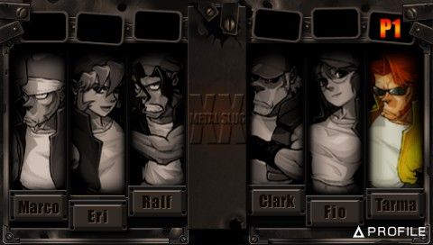 Metal Slug XX (PSP) screenshot: Choose your hero
