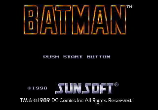 Batman: The Video Game (Genesis) screenshot: Title screen