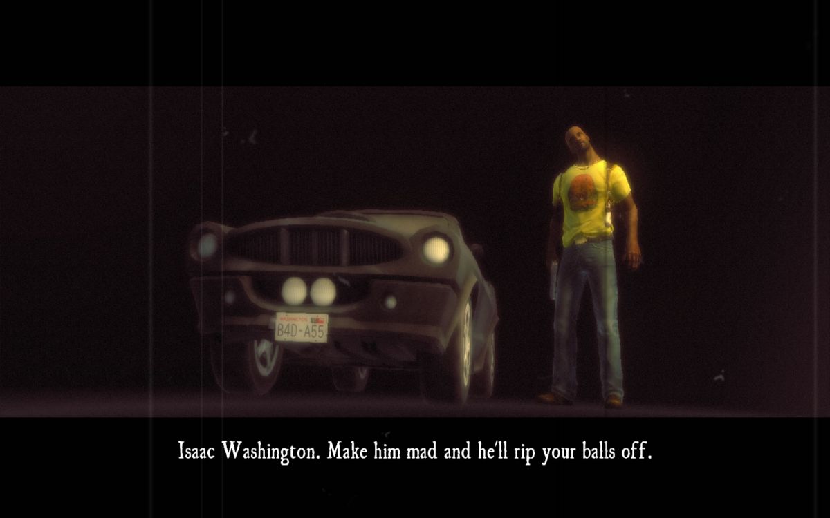 The Typing of The Dead: Overkill (Windows) screenshot: Isaac Washington does a lot of swearing.
