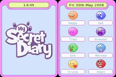 My Secret Diary (Nintendo DS) screenshot: Mood selection screen