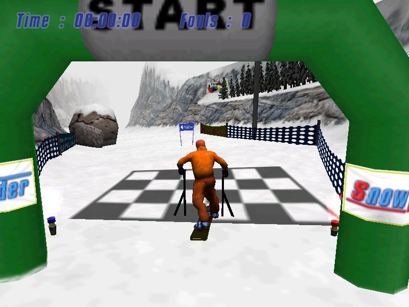 Snow Rider (Windows) screenshot: The Slalom game mode<br>The start of the race.