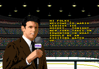 Mario Lemieux Hockey (Genesis) screenshot: Intro before a game