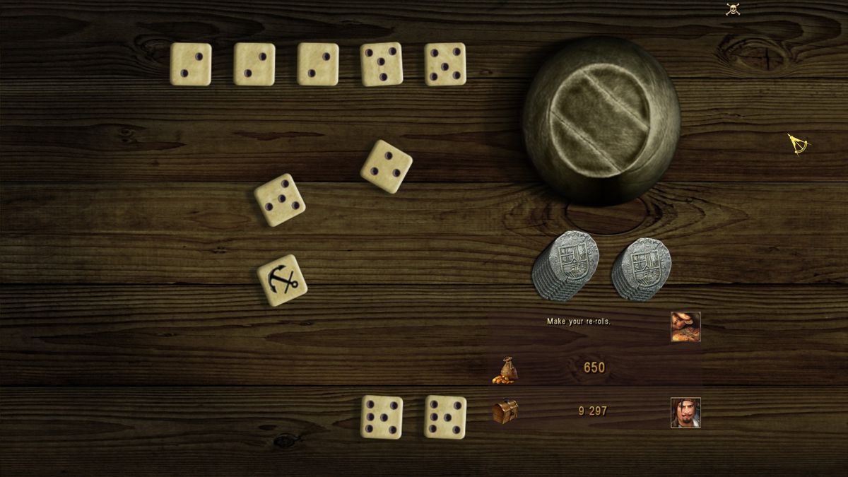 Sea Dogs: To Each His Own (Windows) screenshot: Playing dice in the tavern