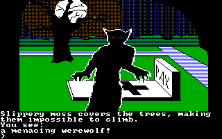 Transylvania (DOS) screenshot: Werewolf! (PCjr)