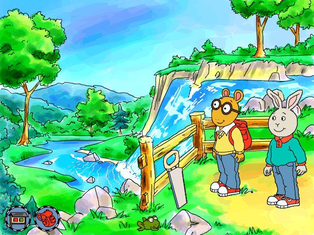Arthur's Camping Adventure (Windows) screenshot: More picturesque landscapes, and some useful tools left laying around