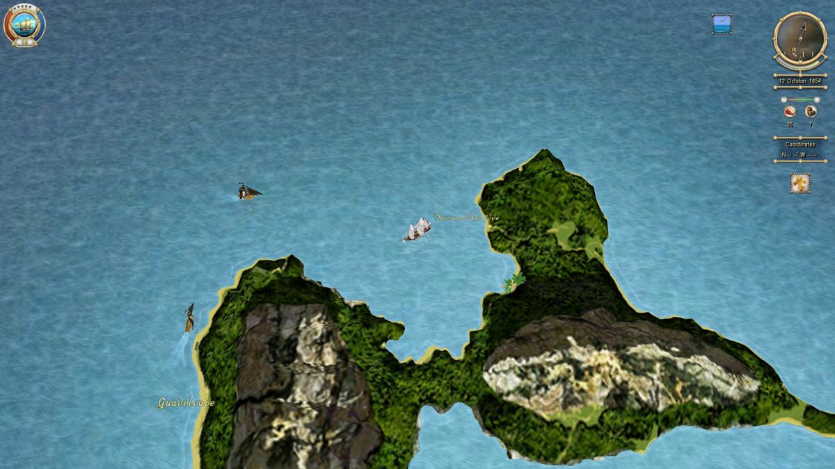 Sea Dogs: To Each His Own (Windows) screenshot: Back on the open sea