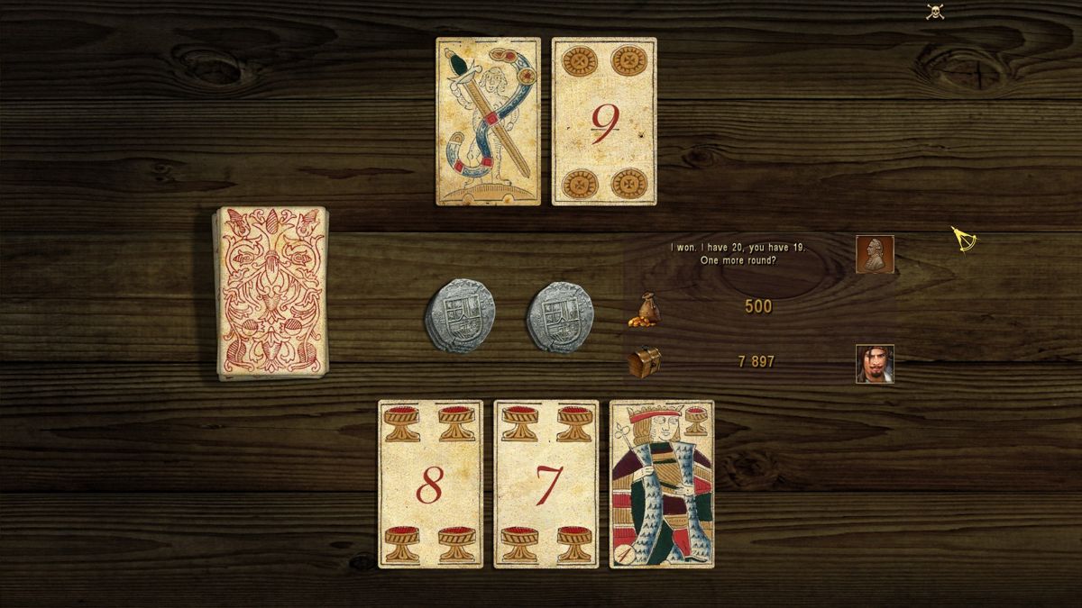 Sea Dogs: To Each His Own (Windows) screenshot: Playing cards in the tavern