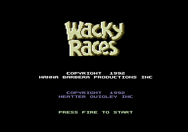 Wacky Races (Commodore 64) screenshot: Title screen