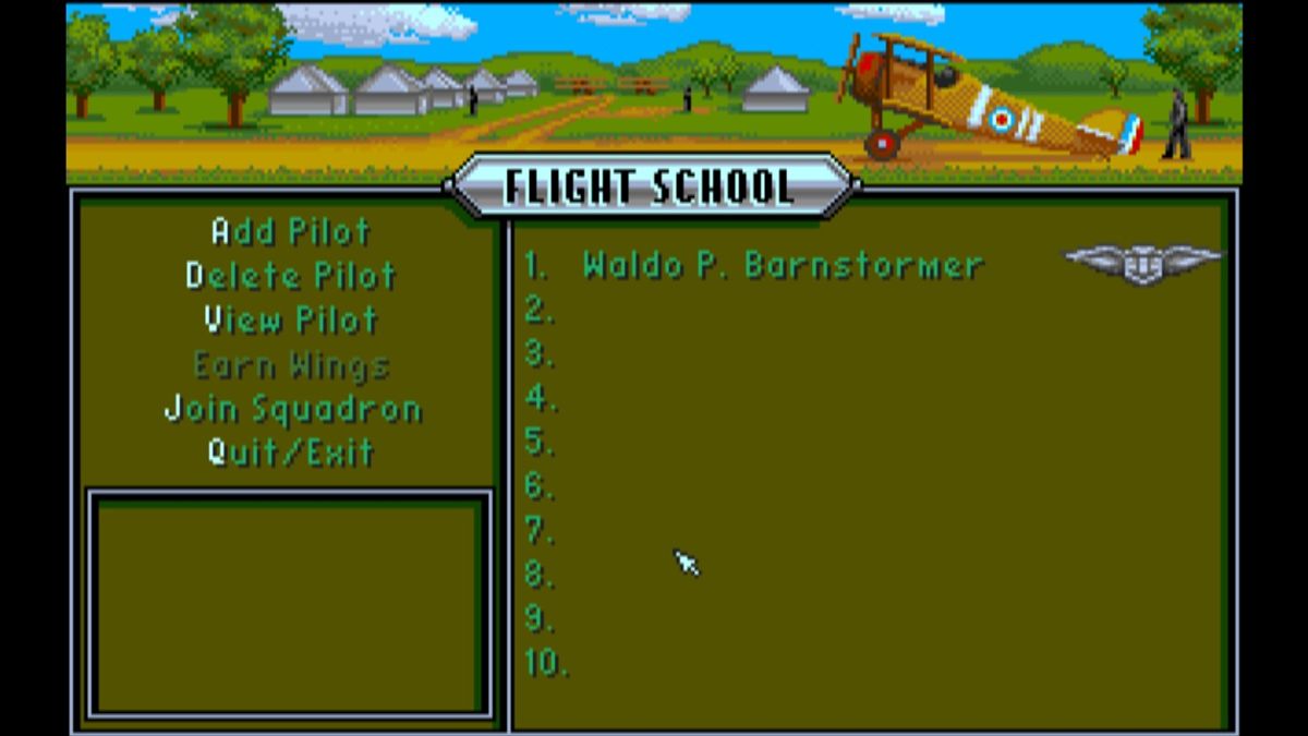 Wings (Macintosh) screenshot: Flight school (GOG version)