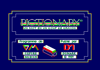 Pictionary: The Game of Quick Draw (Amstrad CPC) screenshot: Title screen