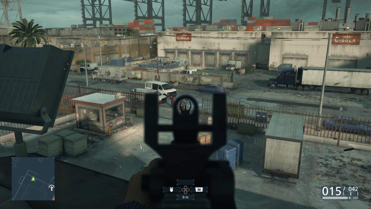 Battlefield: Hardline (PlayStation 4) screenshot: Higher ground always provides tactical advantage in a firefight