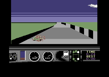 Days of Thunder (Commodore 64) screenshot: CRASH!