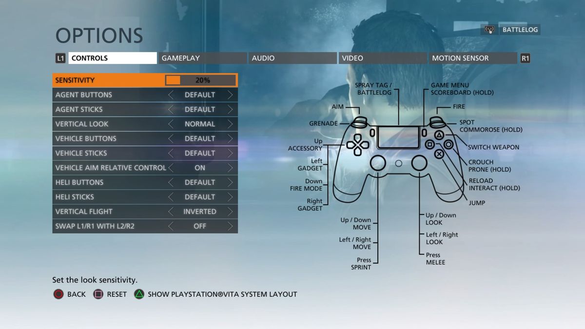 Battlefield: Hardline (PlayStation 4) screenshot: Gameplay controls