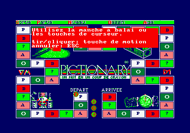 Pictionary: The Game of Quick Draw (Amstrad CPC) screenshot: Some instructions