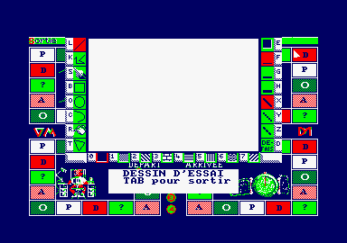 Pictionary: The Game of Quick Draw (Amstrad CPC) screenshot: Drawing a test image.