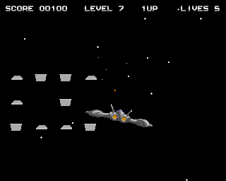 Vindex (Amiga) screenshot: Level 7 - floating in space again.